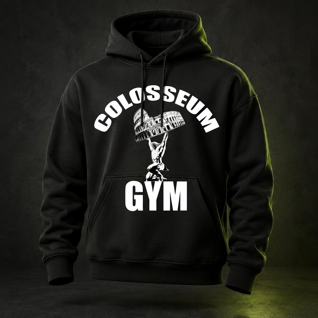 Black heavyweight training hoodie